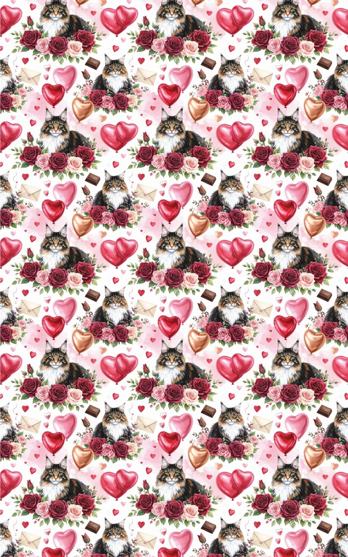 Valentine's Romance (Maine Coon) Wrapping Paper - London Penny Gift Wrap