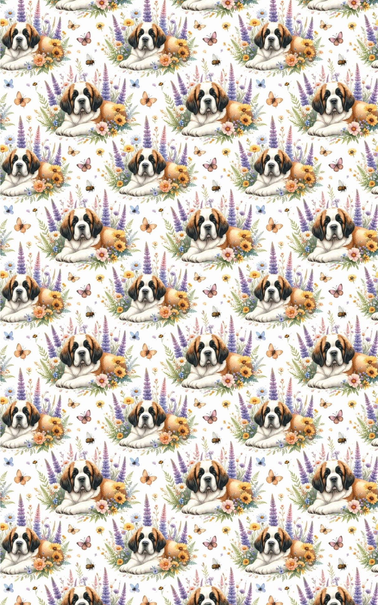 Wildflower Meadow (St. Bernard) Wrapping Paper - London Penny Gift Wrap