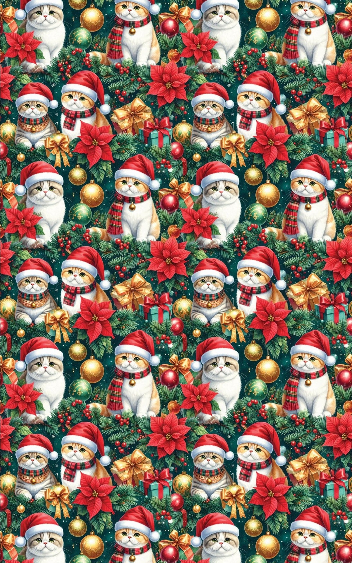 Christmas Exotic Shorthairs Wrapping Paper - London Penny Gift Wrap