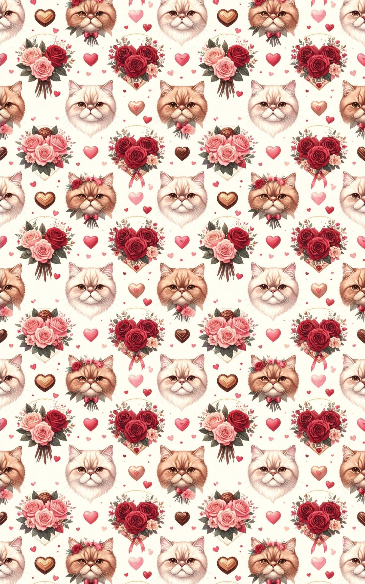 Valentine's Sweethearts (Exotic Shorthair) Wrapping Paper - London Penny Gift Wrap