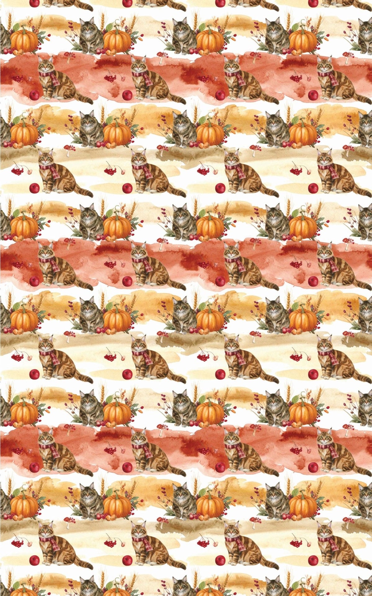 Autumn Harvest Cats (Maine Coon) Wrapping Paper - London Penny Gift Wrap