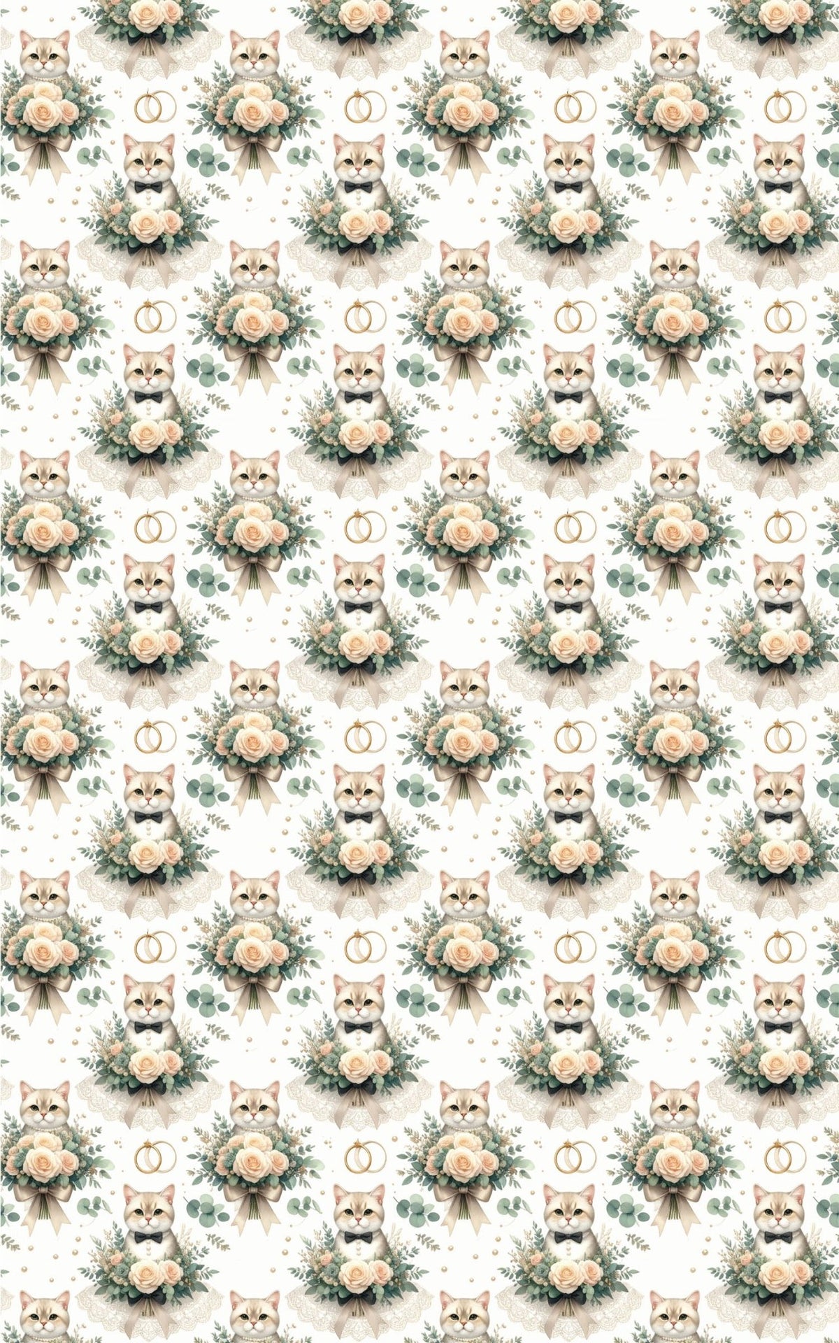 Wedding Elegance Cat (Exotic Shorthair) Wrapping Paper - London Penny Gift Wrap