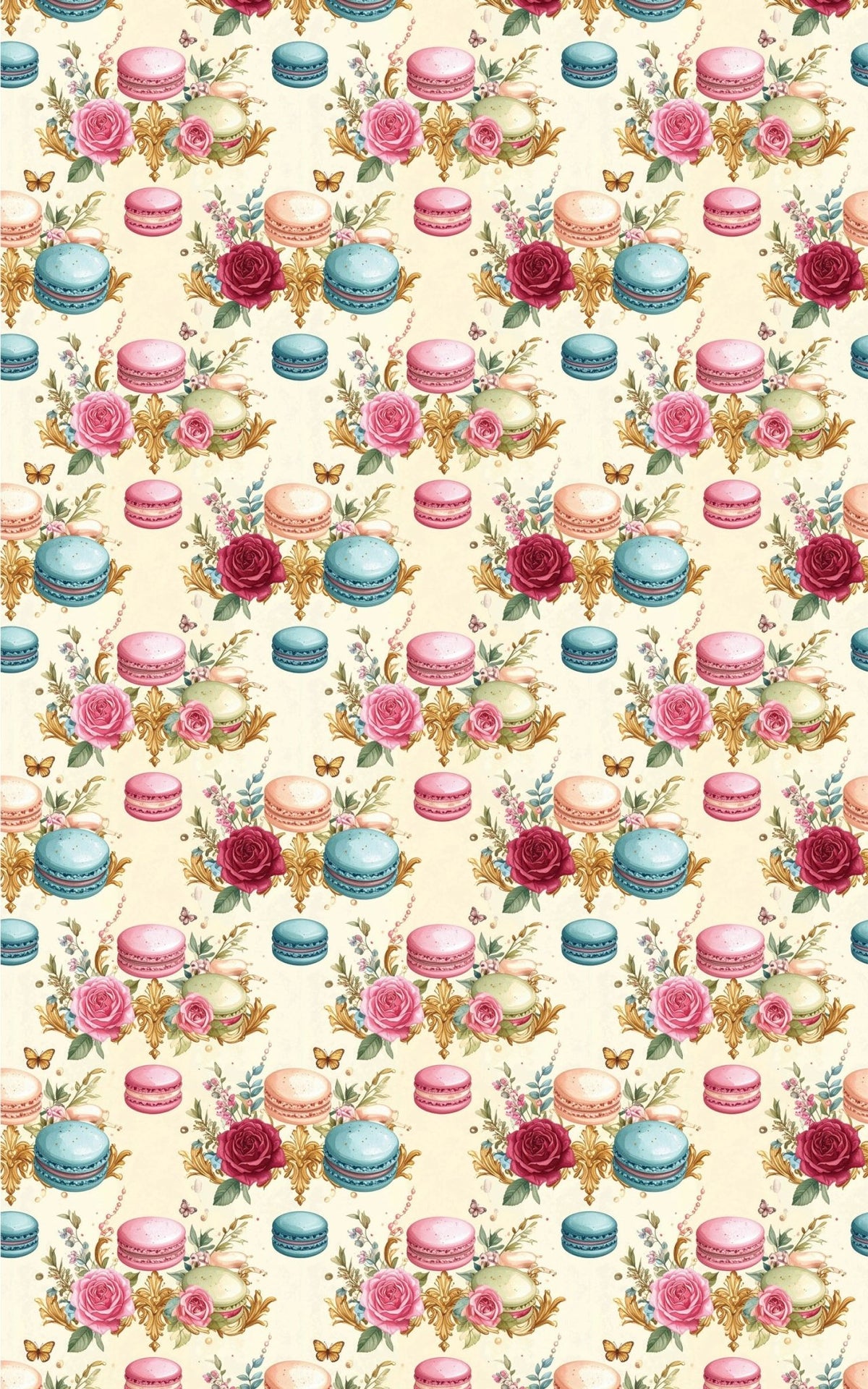 Parisian Macaron Garden Wrapping Paper - London Penny Gift Wrap
