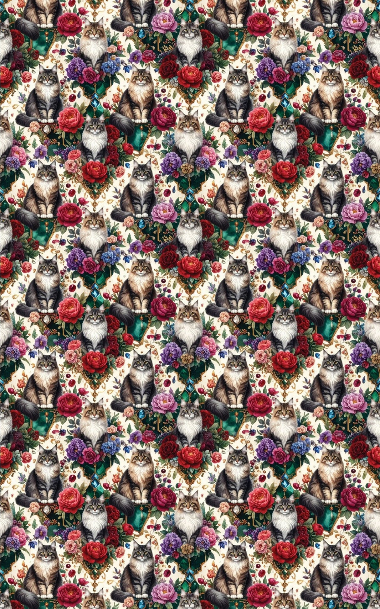 Luxury Jewel Garden (Maine Coon) Wrapping Paper - London Penny Gift Wrap
