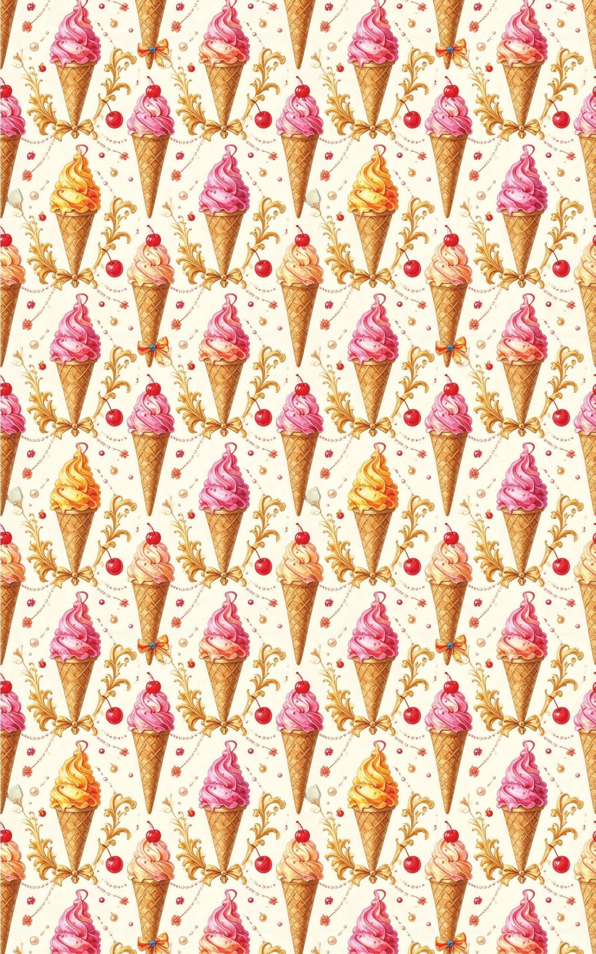 Gilded Ice Cream Wrapping Paper - London Penny Gift Wrap