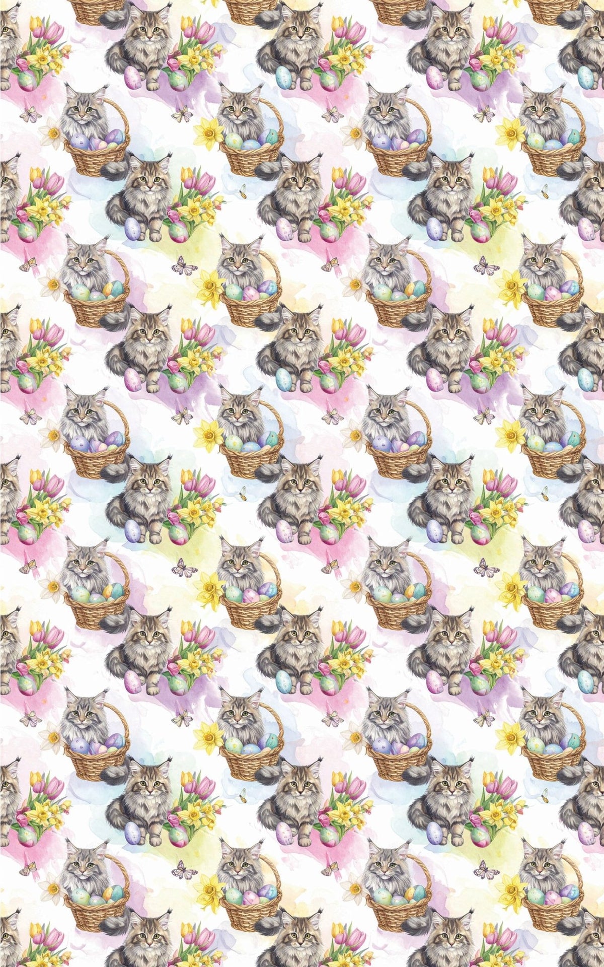 Whiskers & Easter Festivities (Maine Coon) Wrapping Paper - London Penny Gift Wrap