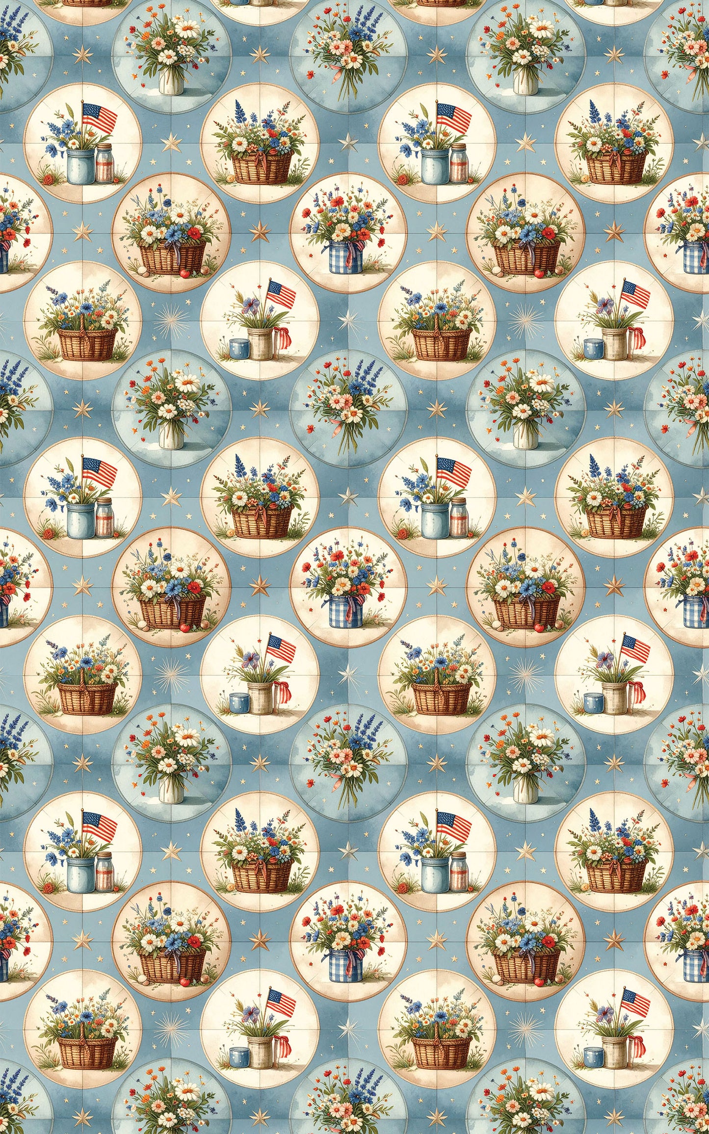 Summer Heritage Medallions Wrapping Paper