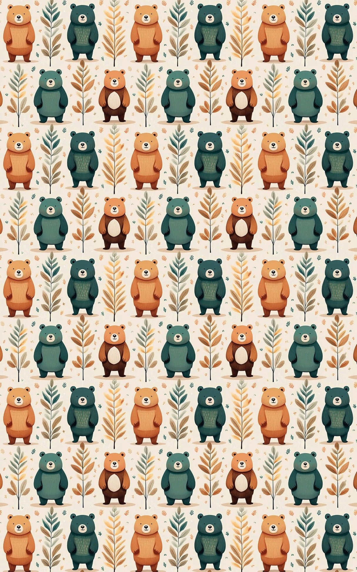 Bear & Leaf Harmony - London Penny Gift Wrap