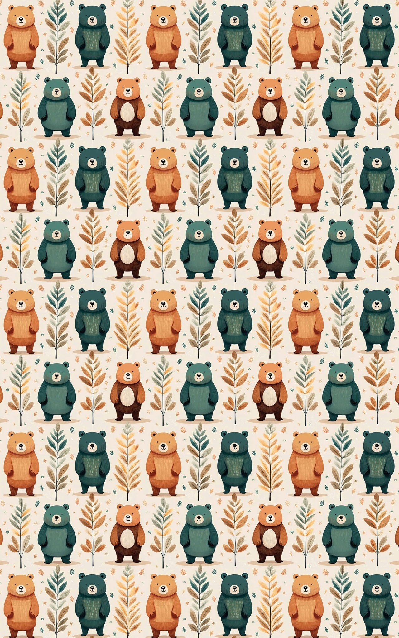 Bear & Leaf Harmony - London Penny Gift Wrap