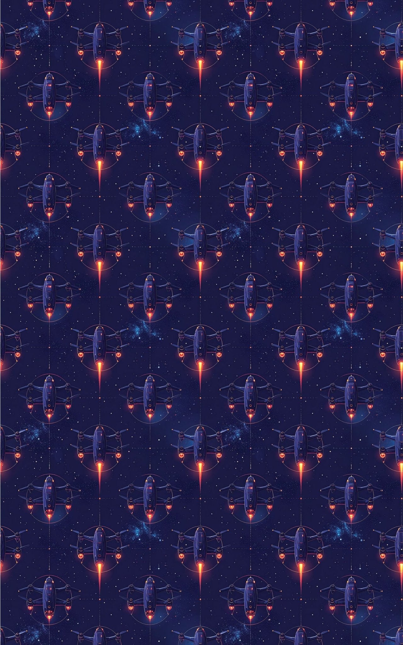 Stellar Drone Swarm Field Wrapping Paper - London Penny Gift Wrap