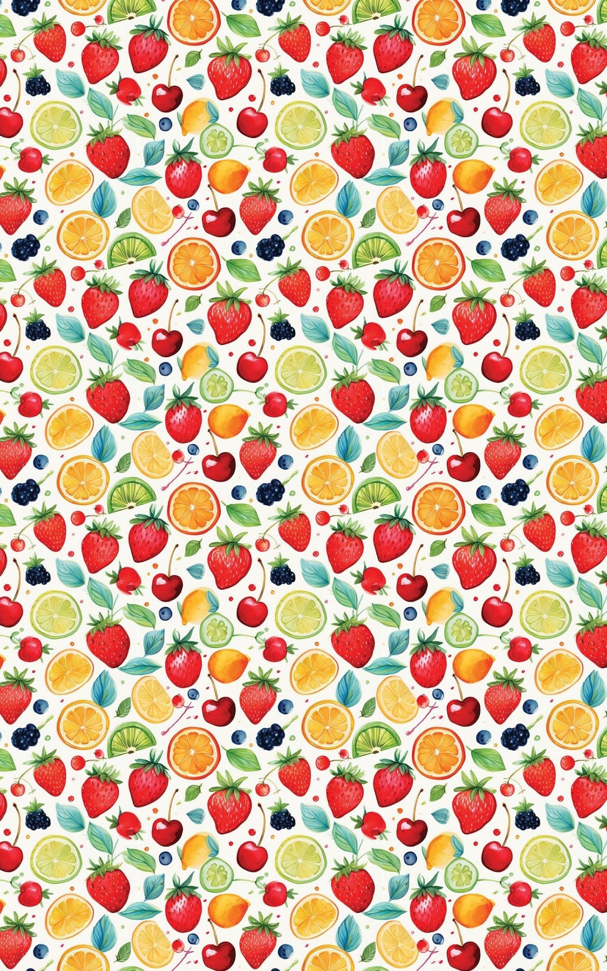 Whimsical Market Fruits - London Penny Gift Wrap