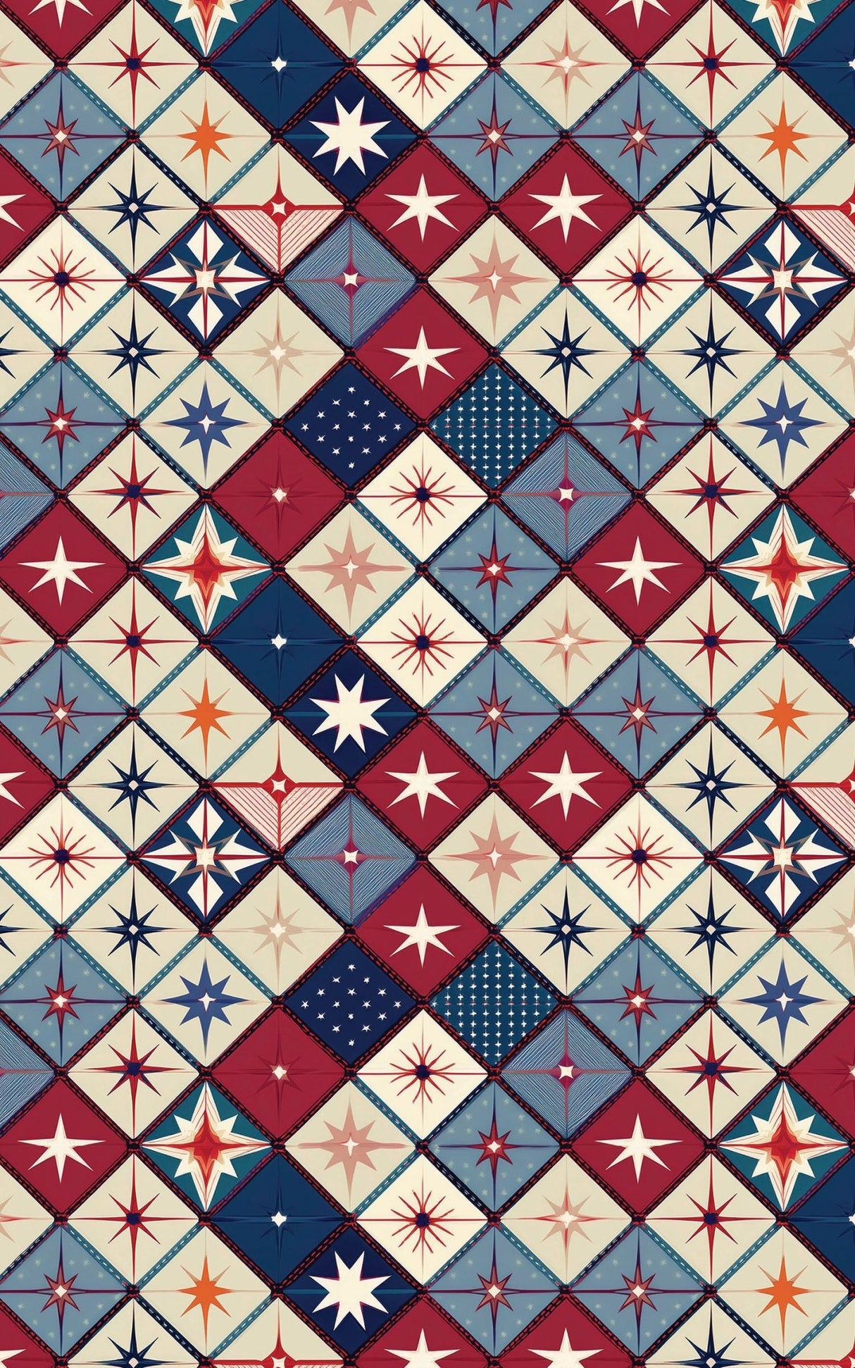 Stars & Diamonds Patchwork - London Penny Gift Wrap