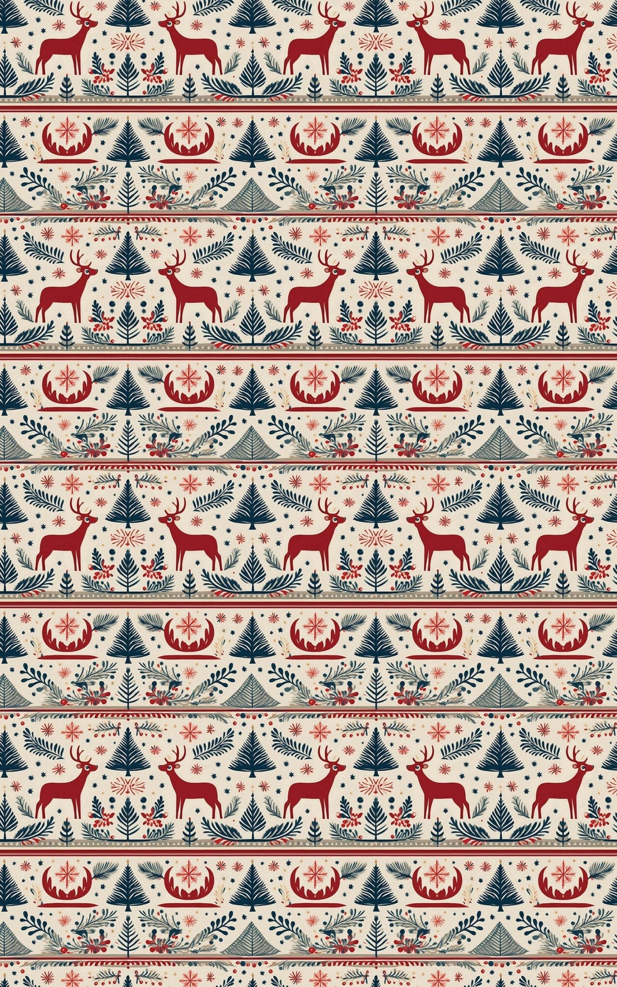 Folk Antlers - London Penny Gift Wrap