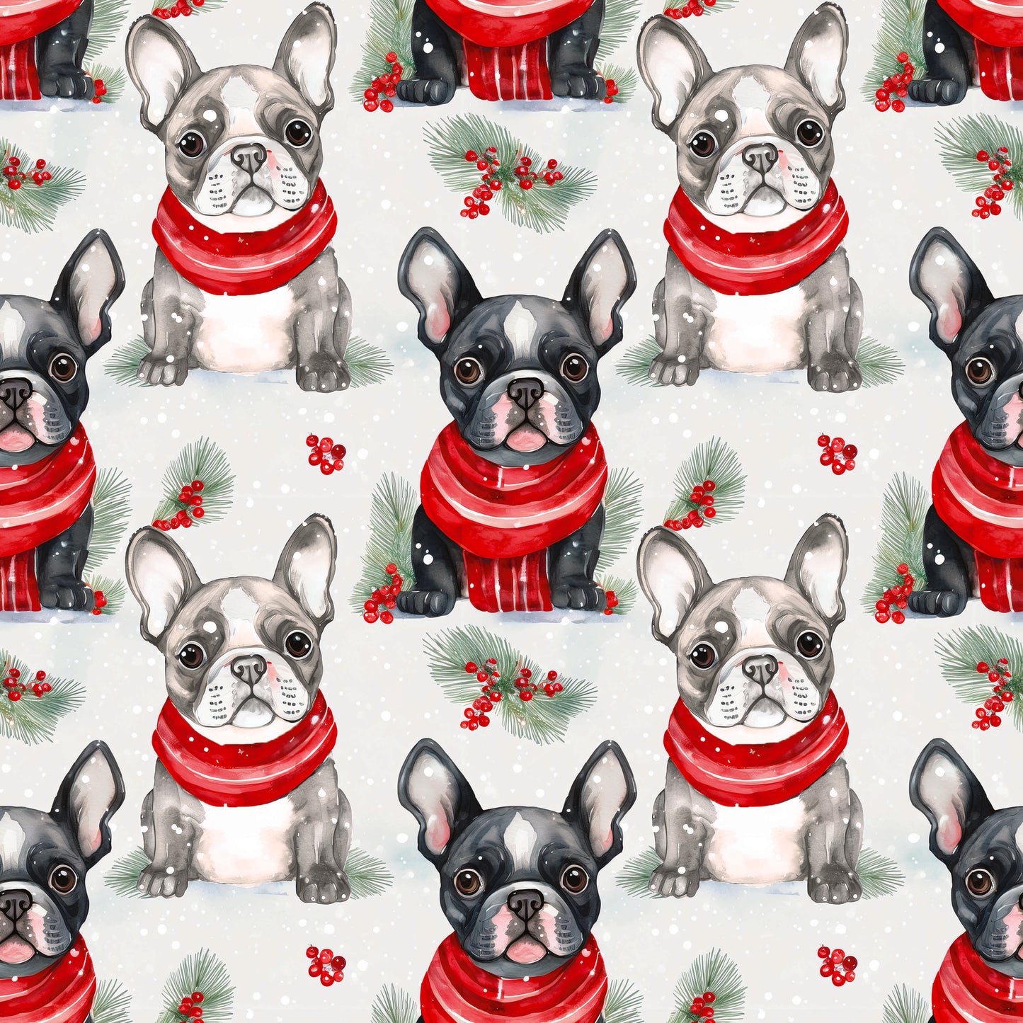 Frosty Frenchies Sherpa Blanket