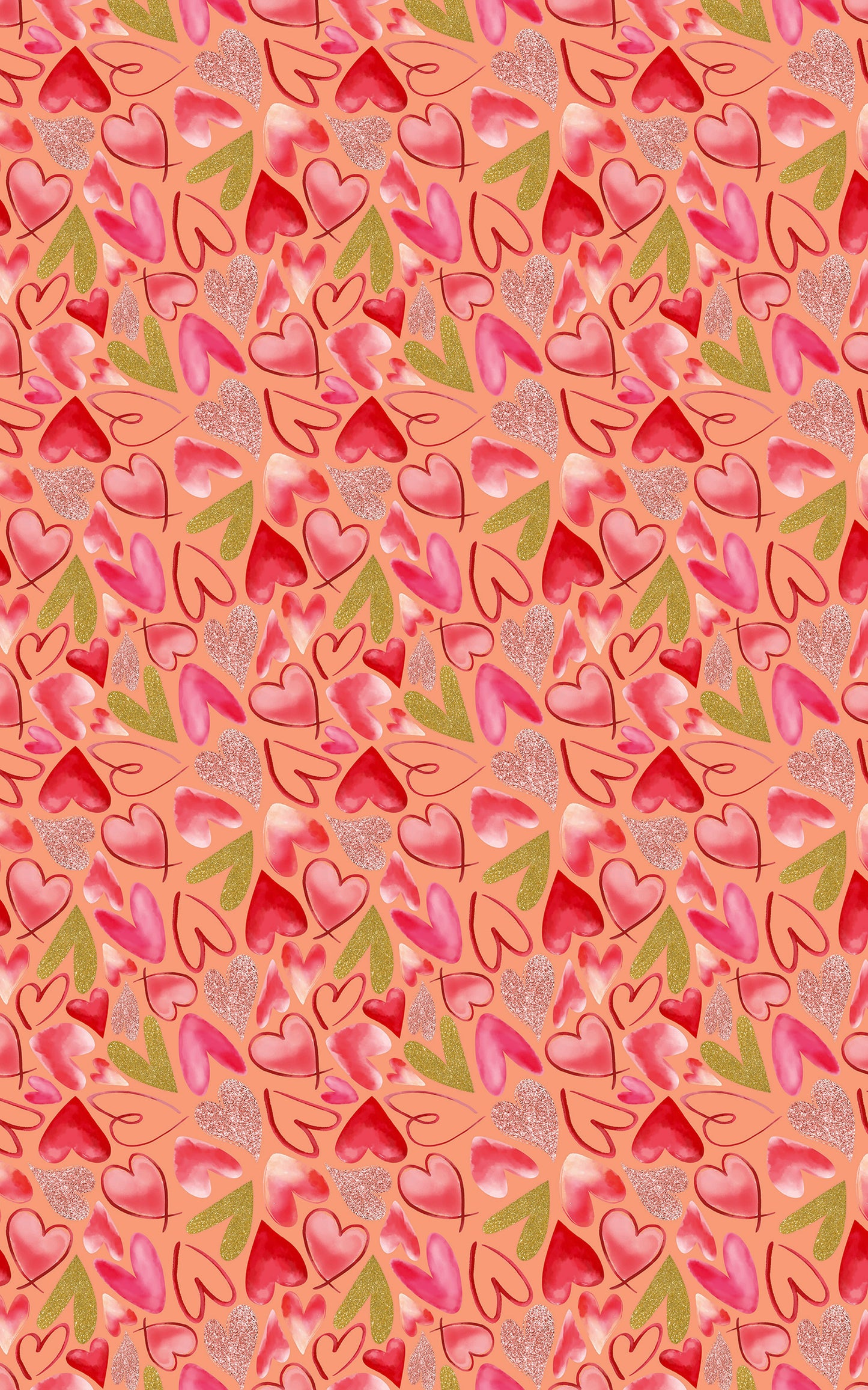 Mixed Hearts Light Salmon