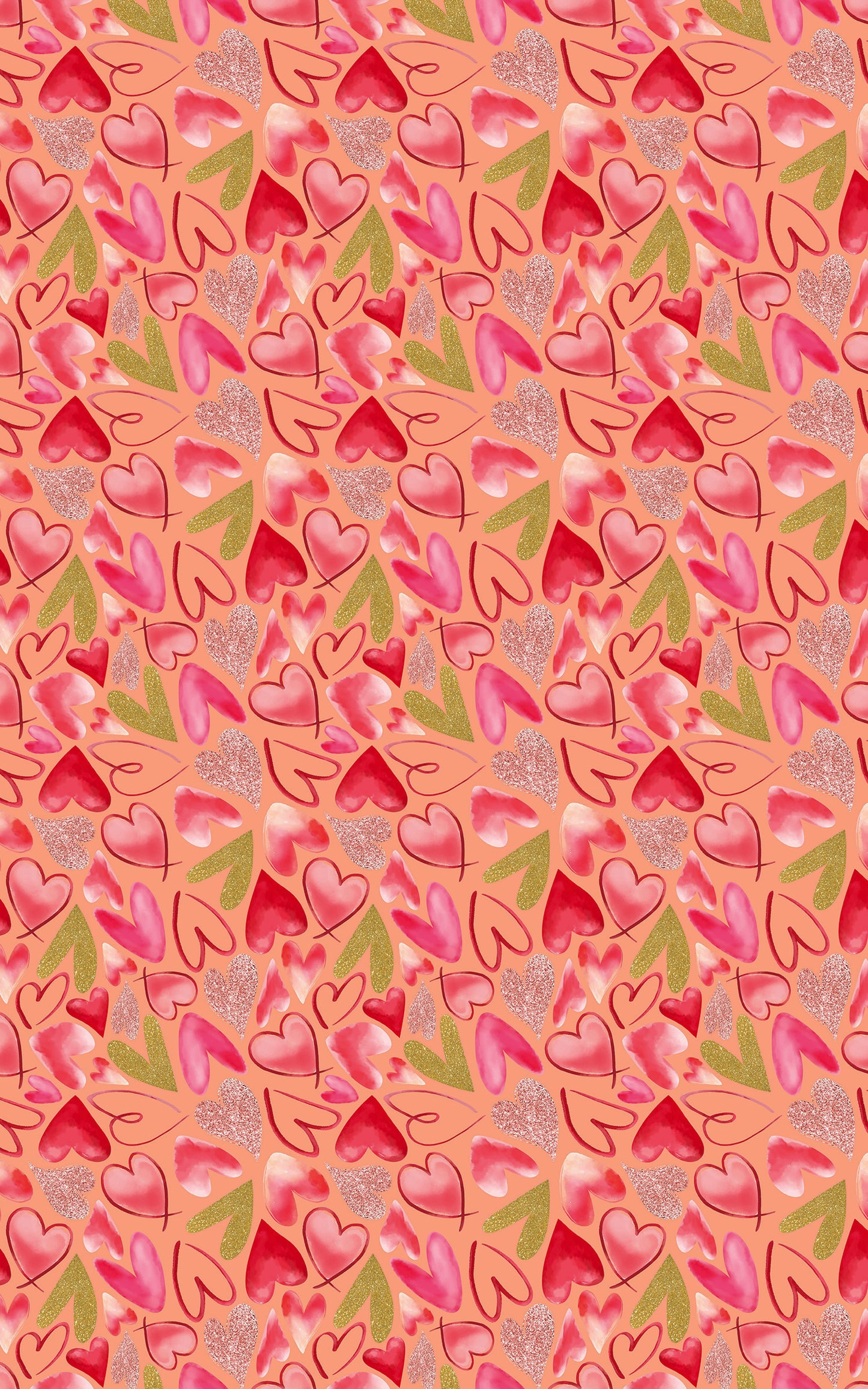 Mixed Hearts Light Salmon
