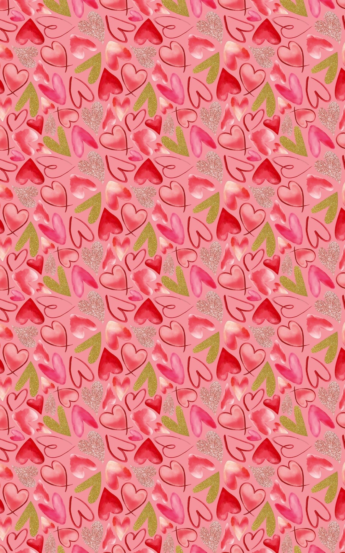 Mixed Hearts Pink - London Penny Gift Wrap