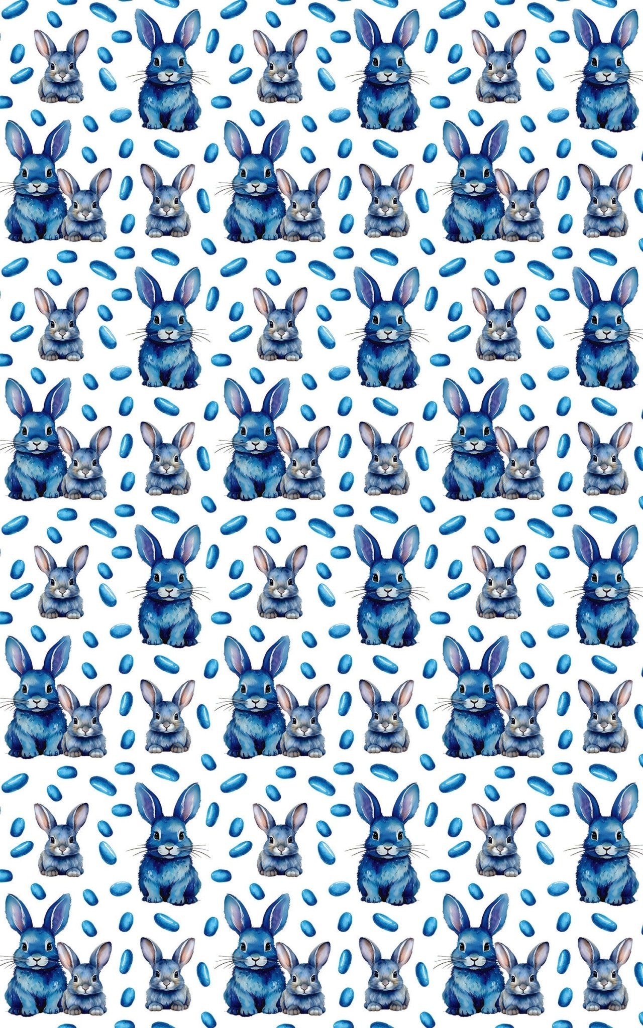 Bunnies and Beans - Blue - London Penny Gift Wrap