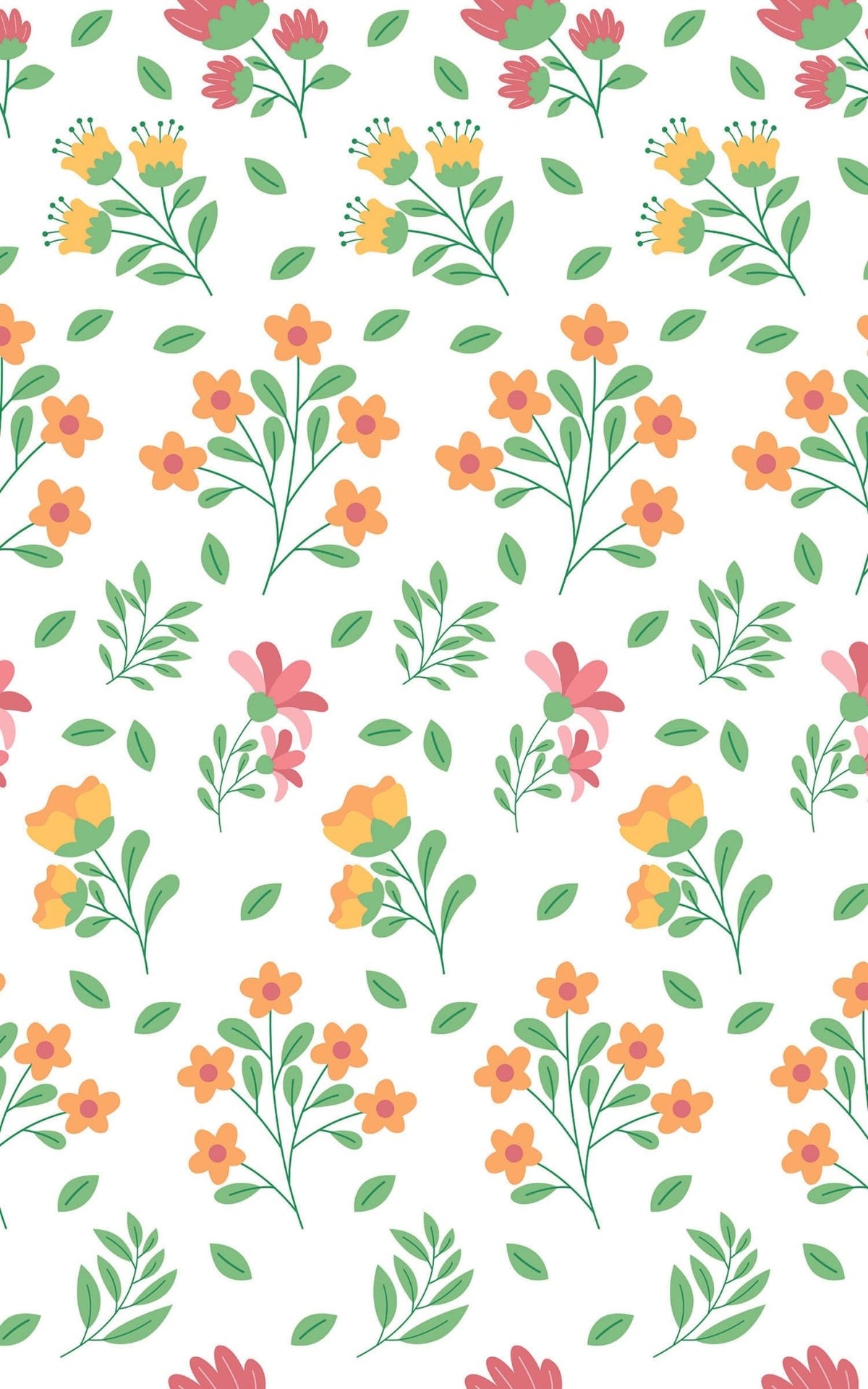 Simple Aesthetic with Red & Yellow Flowers - London Penny Gift Wrap