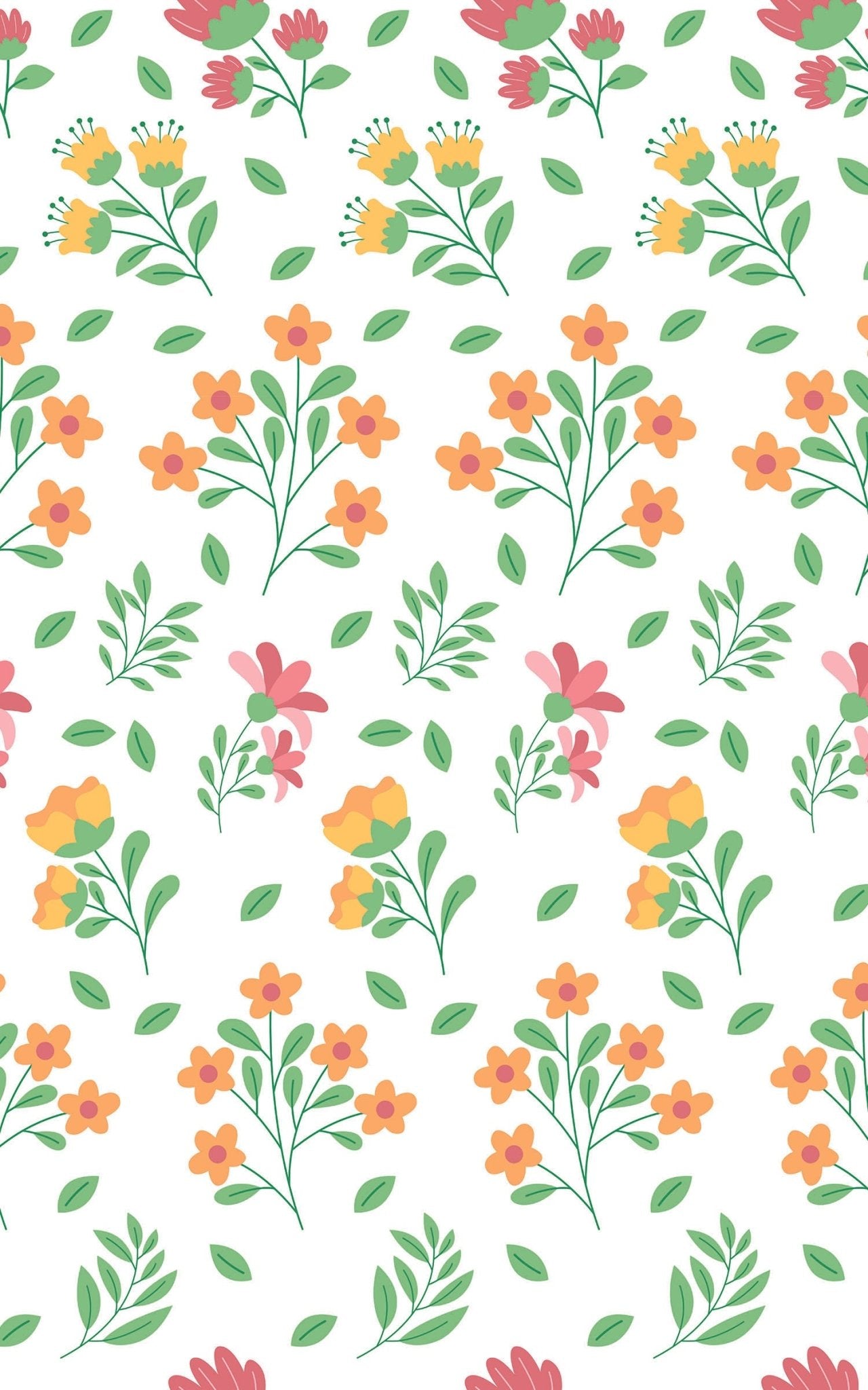 Simple Aesthetic with Red & Yellow Flowers - London Penny Gift Wrap