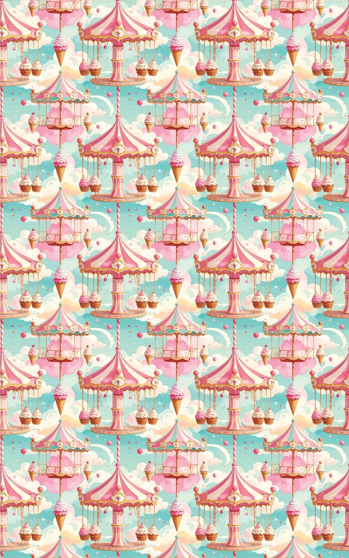 Ice Cream Carousel Wrapping Paper - London Penny Gift Wrap