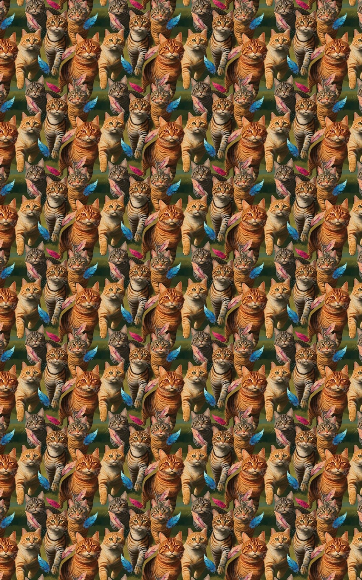 Tabby Cat Chasing - London Penny Gift Wrap