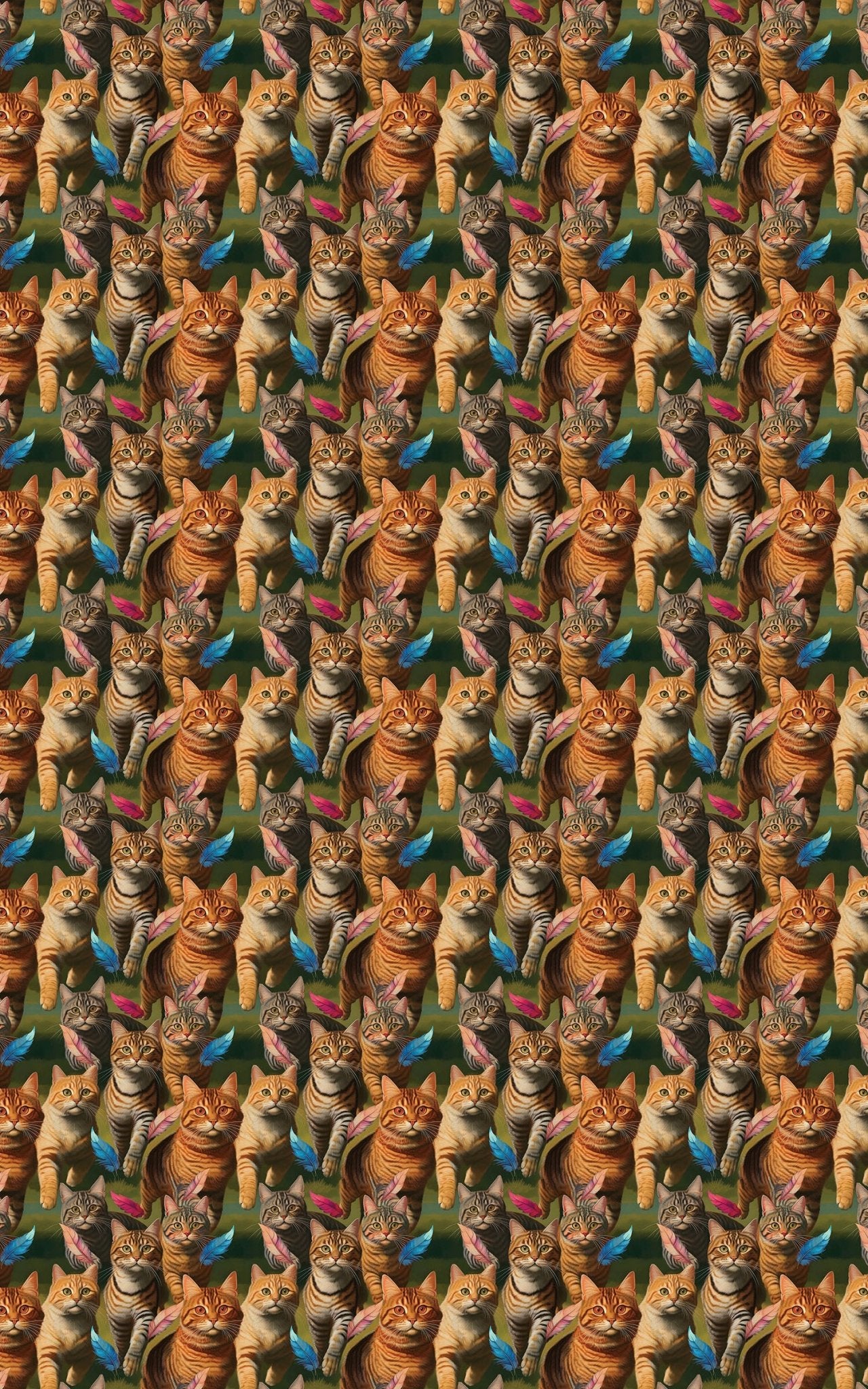 Tabby Cat Chasing - London Penny Gift Wrap