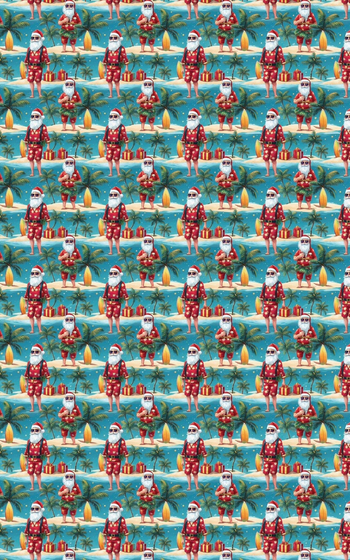 Santa’s Sunny Shores - London Penny Gift Wrap