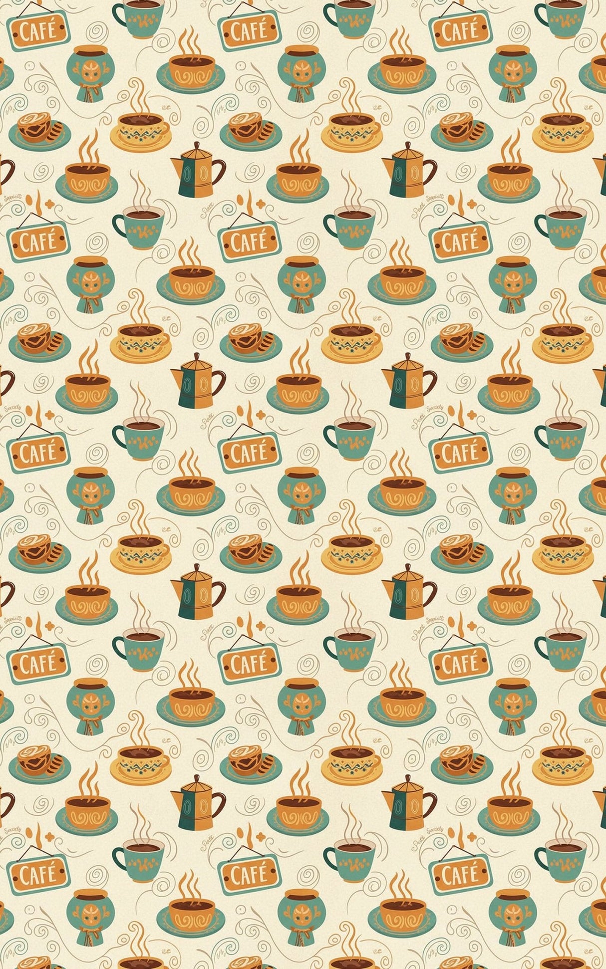 Coffee House Whimsy - London Penny Gift Wrap