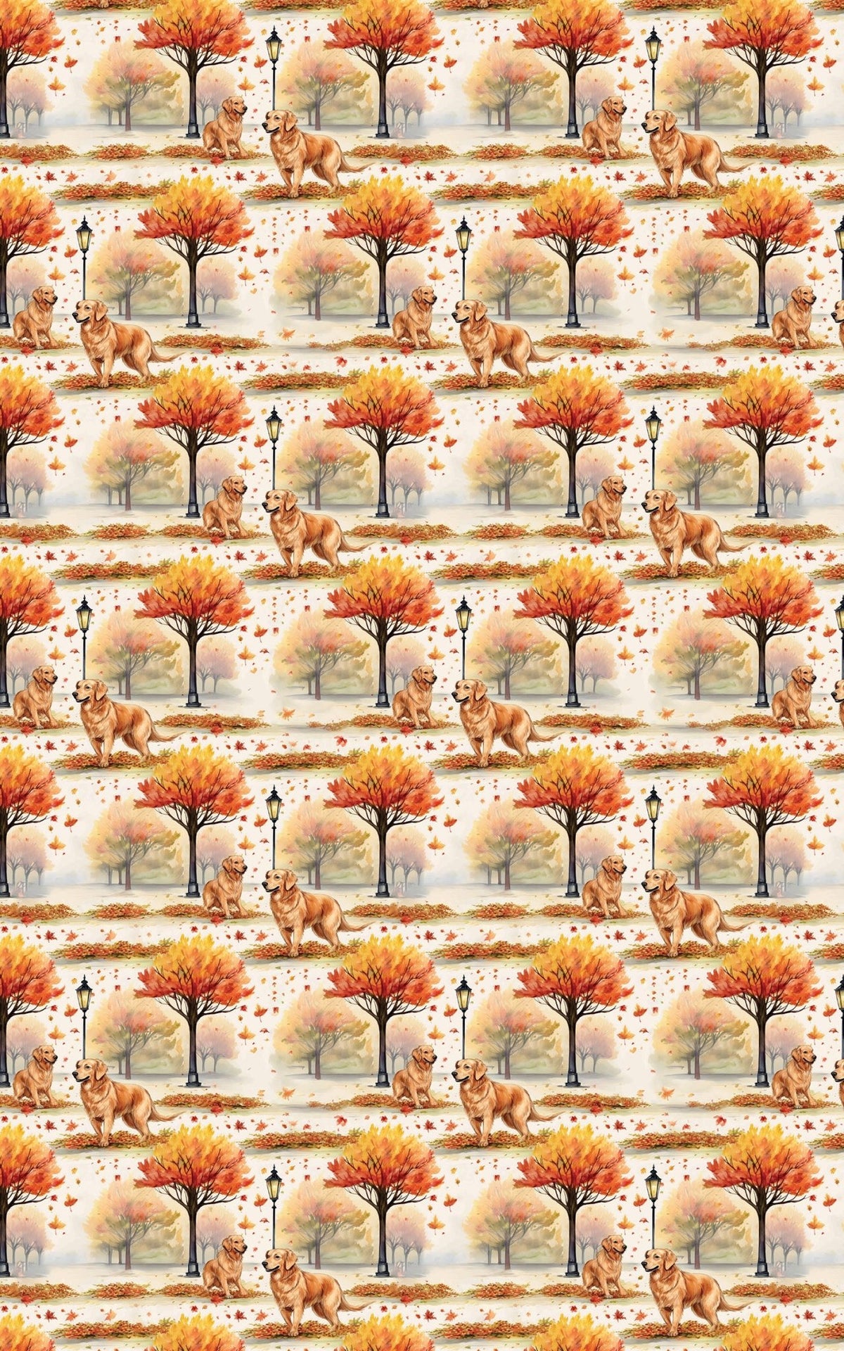 Golden Retriever Fall - London Penny Gift Wrap