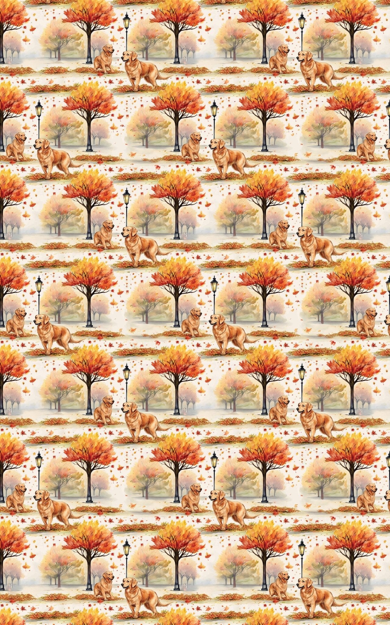 Golden Retriever Fall - London Penny Gift Wrap