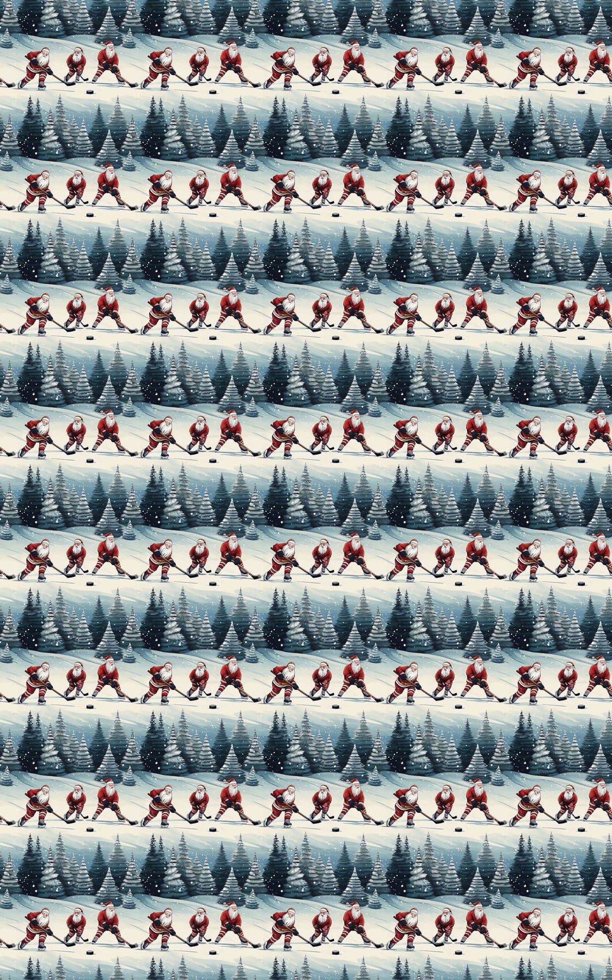 Hockey Claus in Action - London Penny Gift Wrap