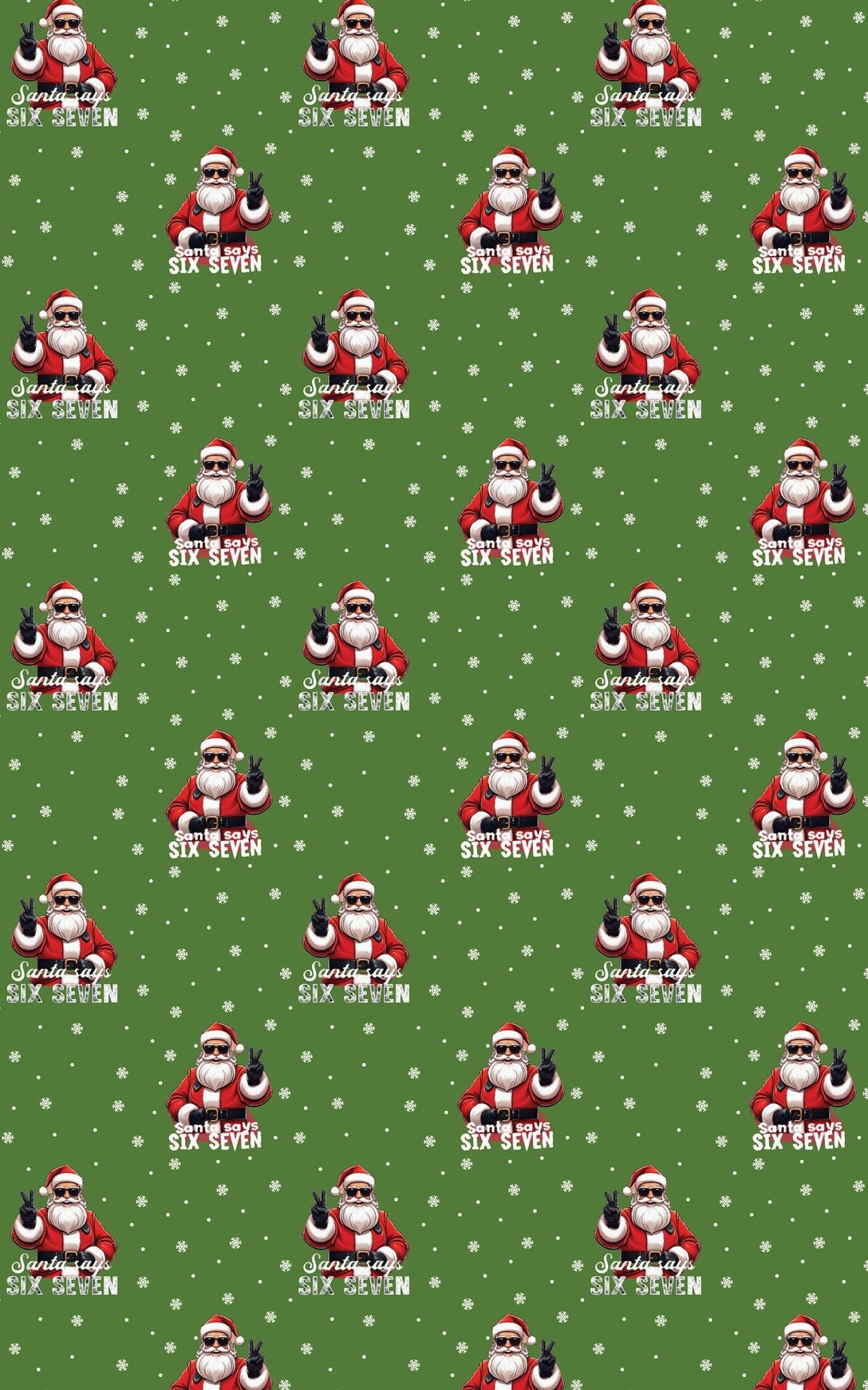 Santa Says 67 - Green - London Penny Gift Wrap