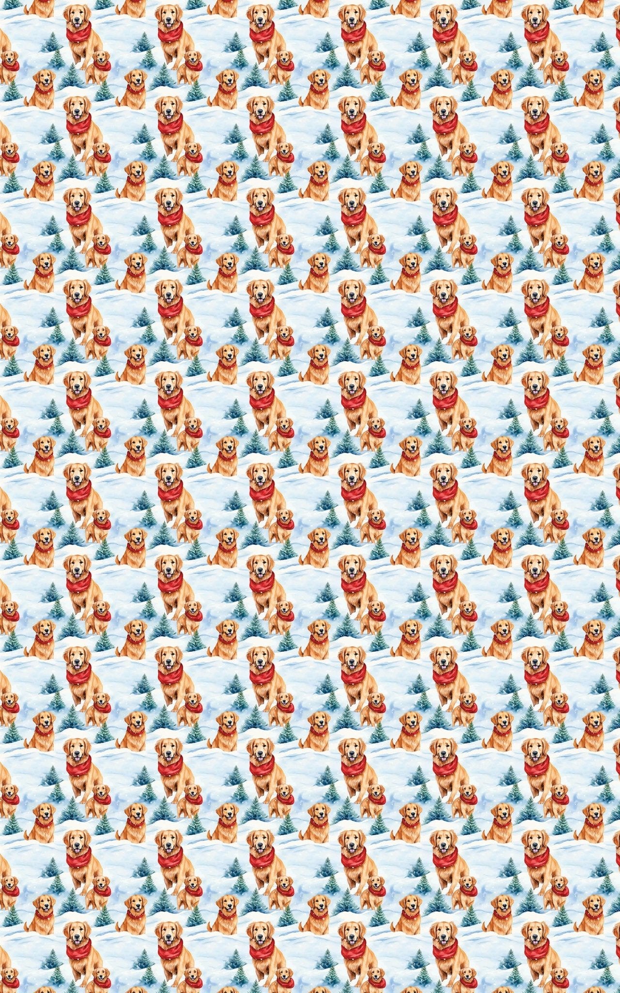 Snowbound Goldens - London Penny Gift Wrap