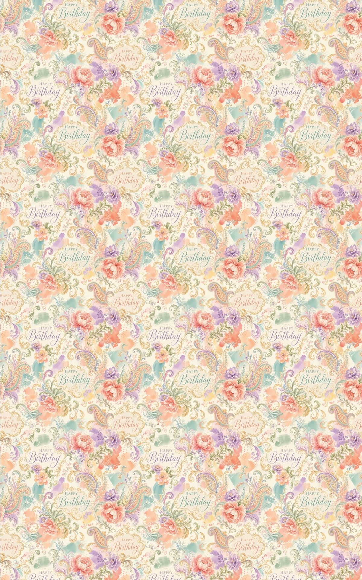Birthday Filigree Bloom Wrapping Paper - London Penny Gift Wrap