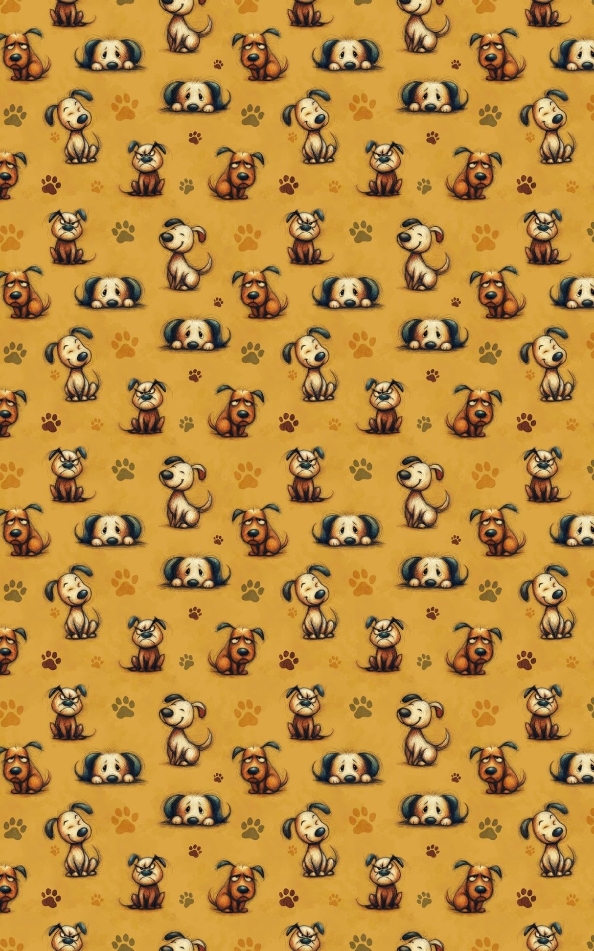 Playful Puppy Doodles - London Penny Gift Wrap