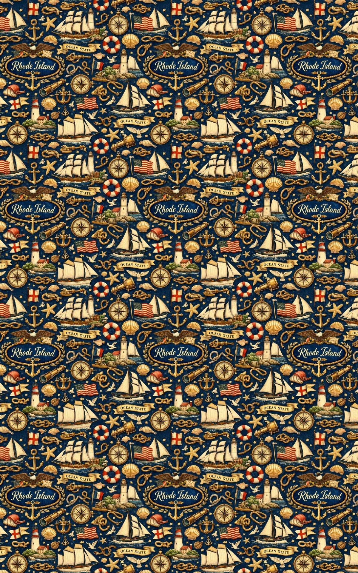 Rhode Island Nautical Charm - London Penny Gift Wrap