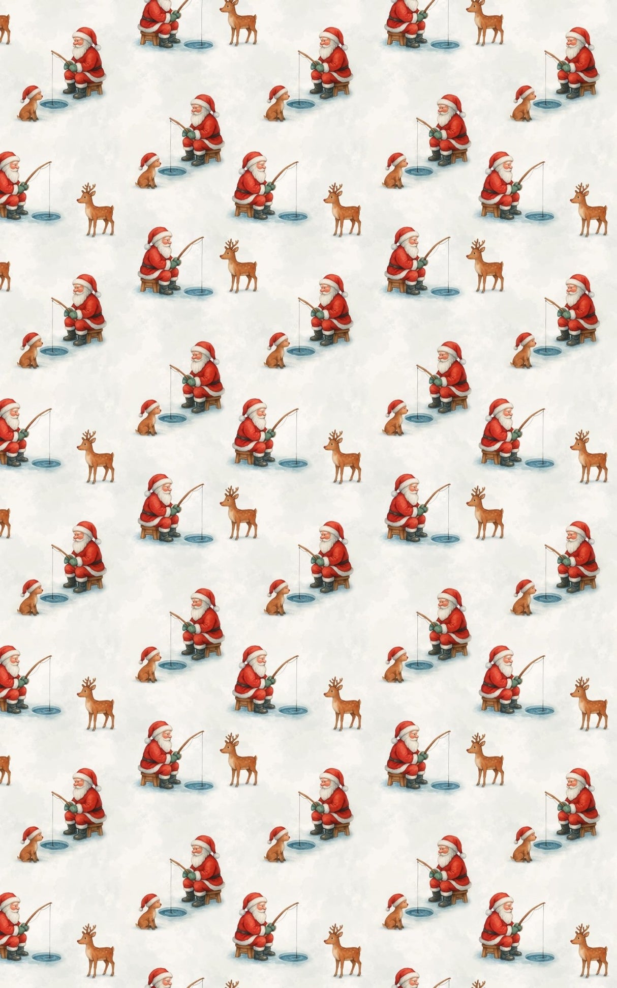 Santa Ice Fishing - London Penny Gift Wrap