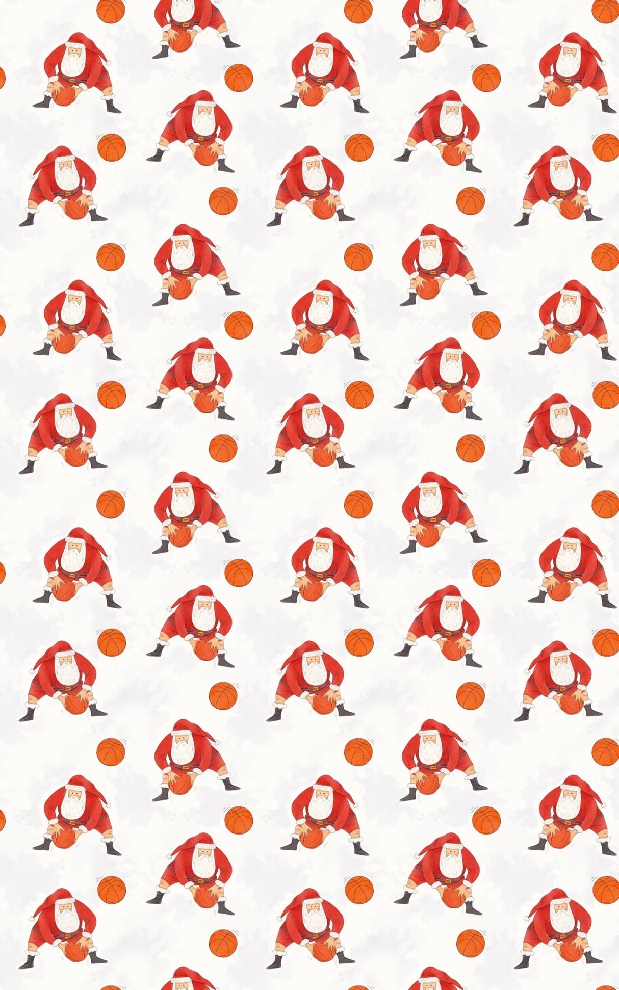 Santa playing Basketball - London Penny Gift Wrap