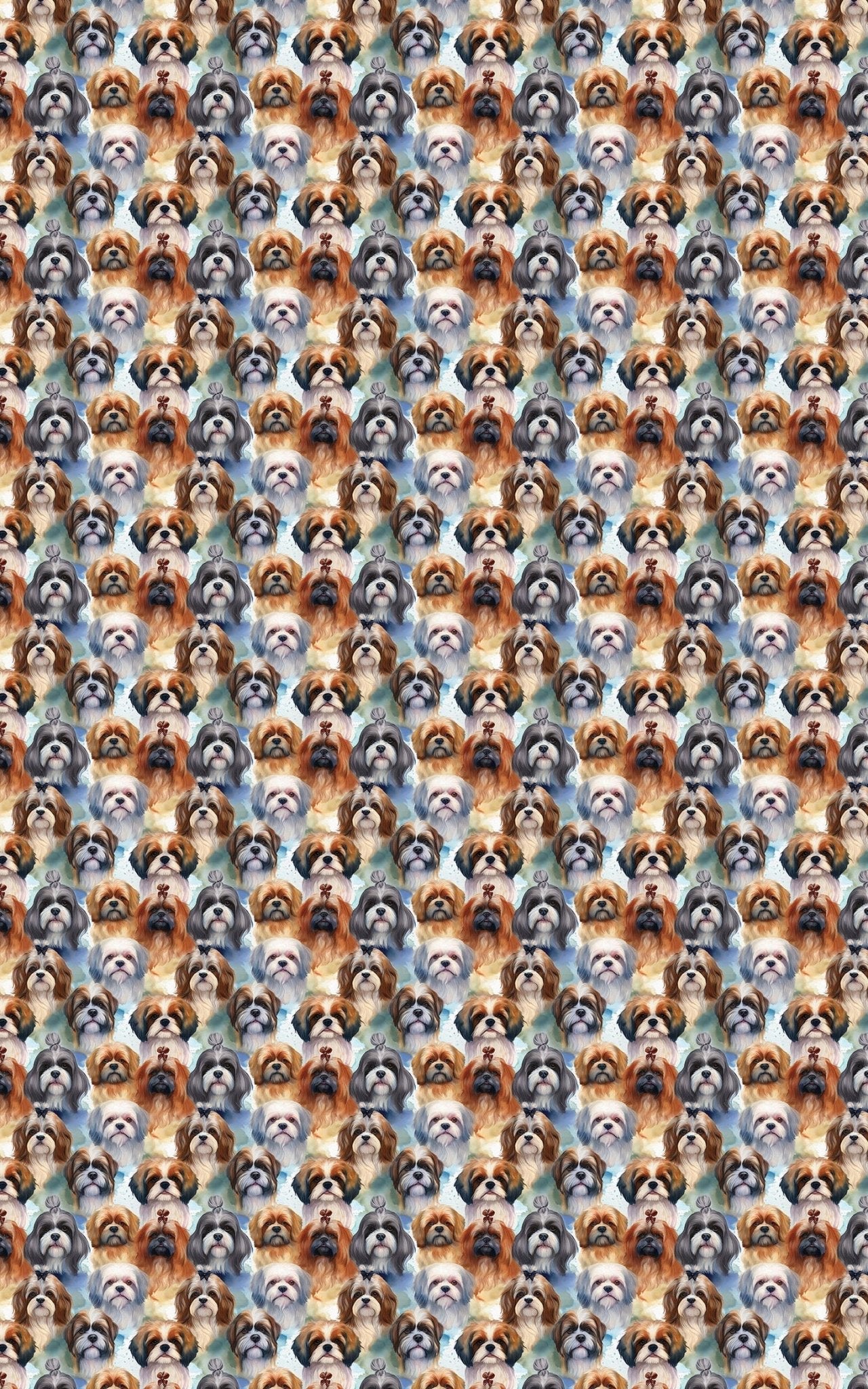 Festive Shih Tzu Frolic - London Penny Gift Wrap