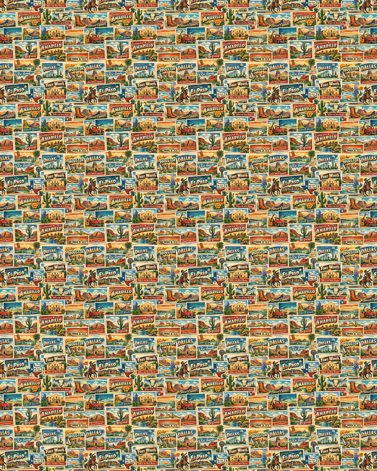 Texas Postcard Memories Sherpa Blanket