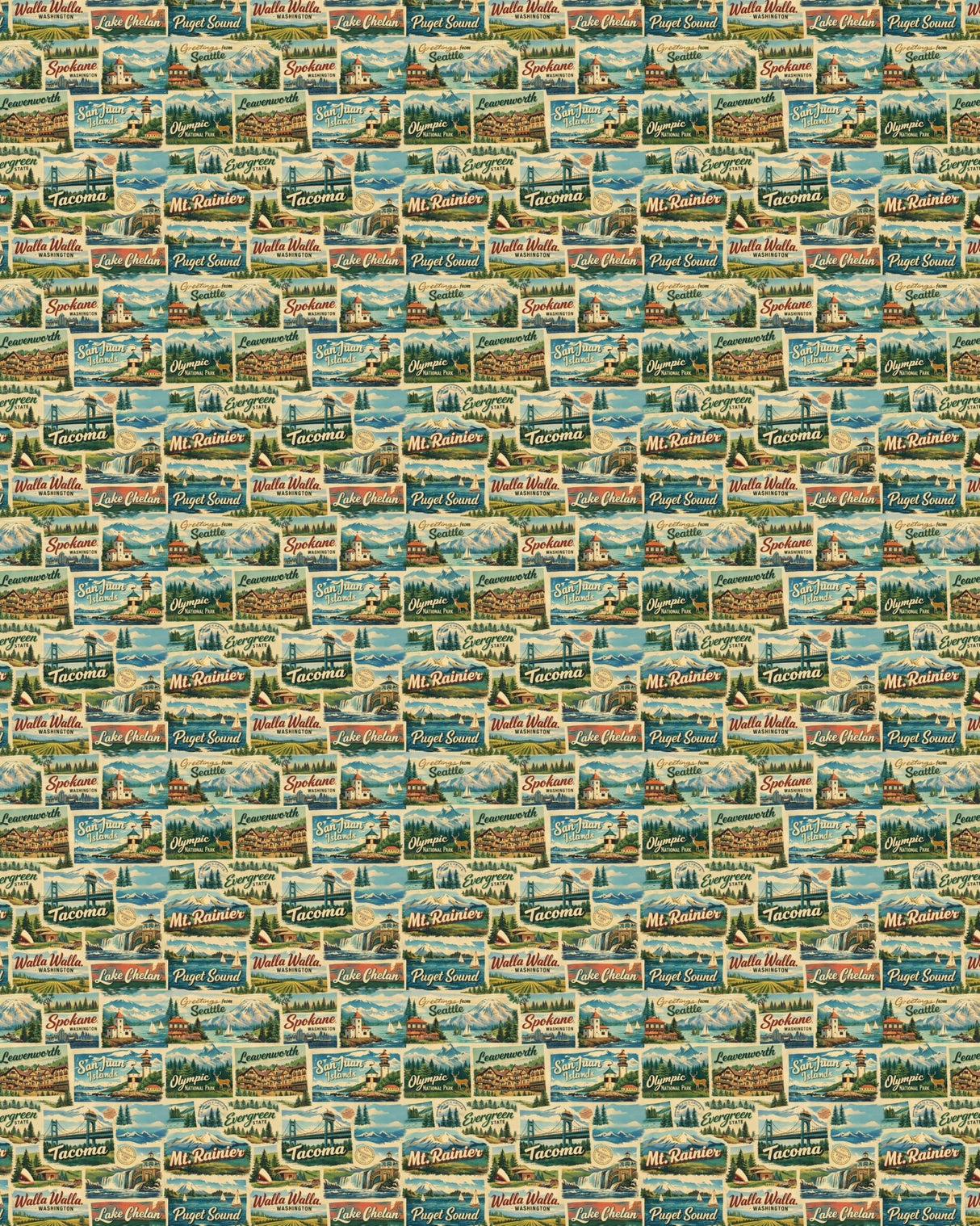 Washington Postcard Memories Sherpa Blanket - London Penny Gift Wrap