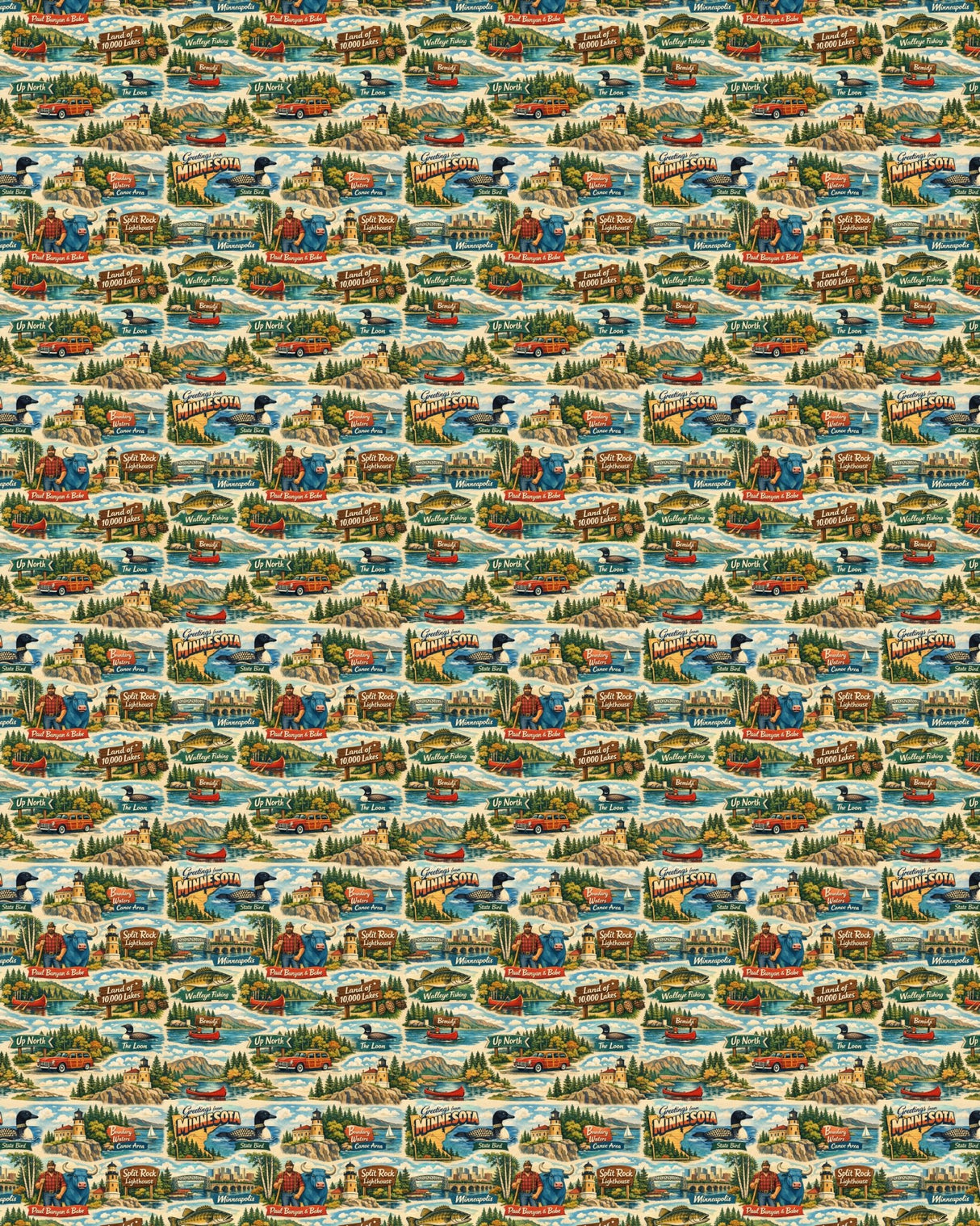 Minnesota Postcard Memories Sherpa Blanket - London Penny Gift Wrap