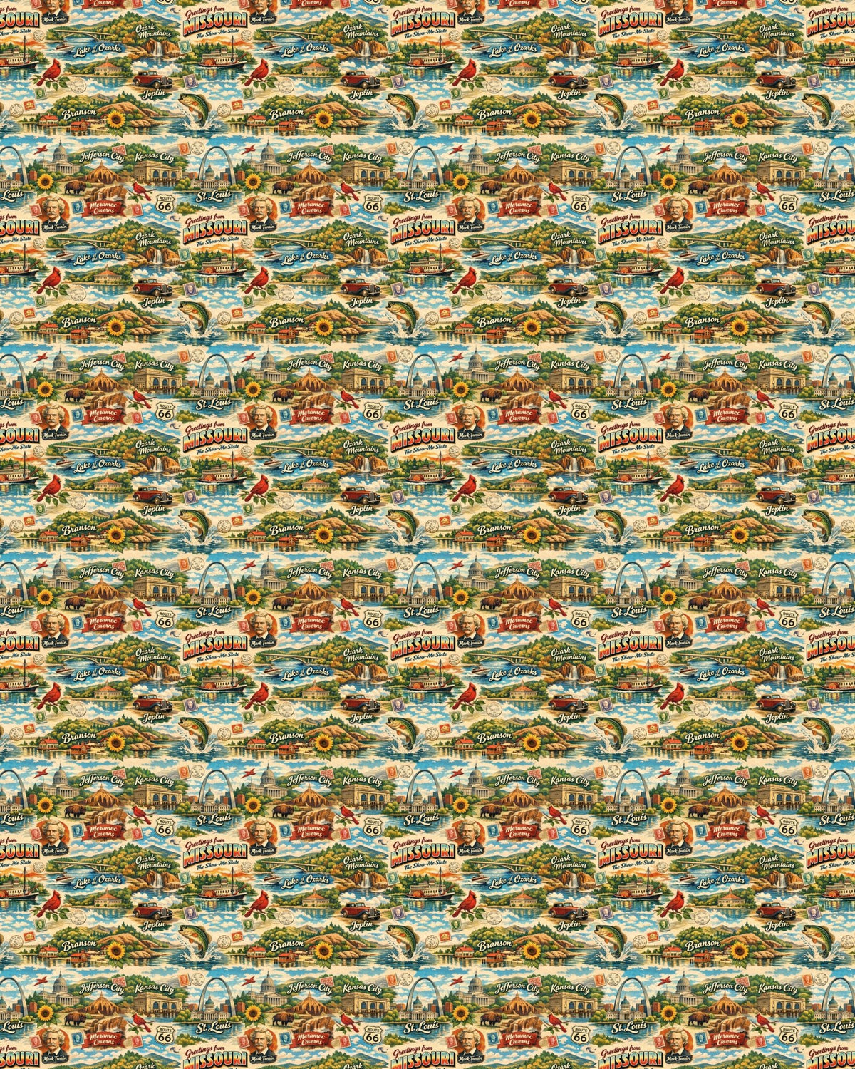 Missouri Postcard Memories Sherpa Blanket - London Penny Gift Wrap