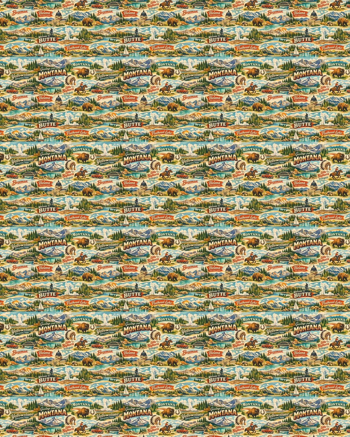 Montana Postcard Memories Sherpa Blanket - London Penny Gift Wrap