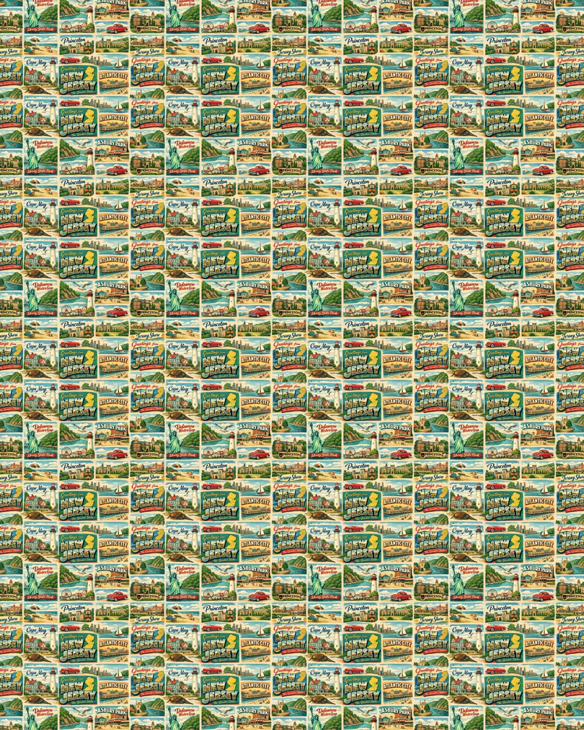 New Jersey Postcard Memories Sherpa Blanket - London Penny Gift Wrap