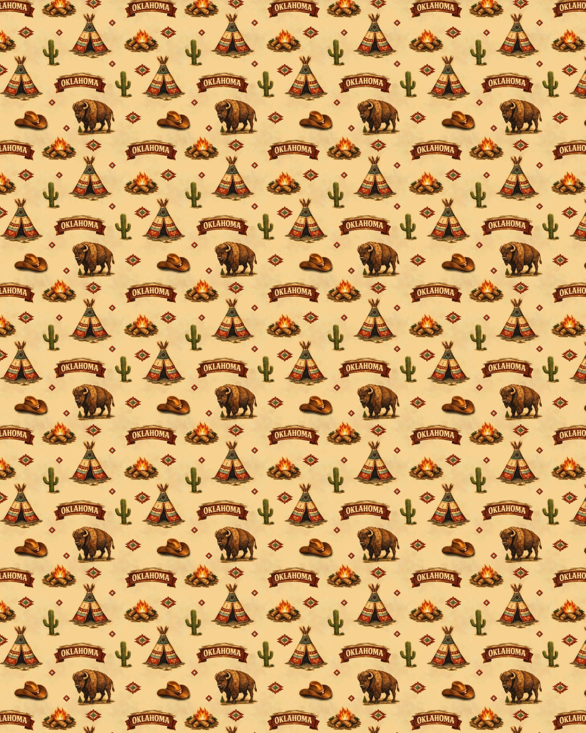 Oklahoma Western Prairie Sherpa Blanket - London Penny Gift Wrap
