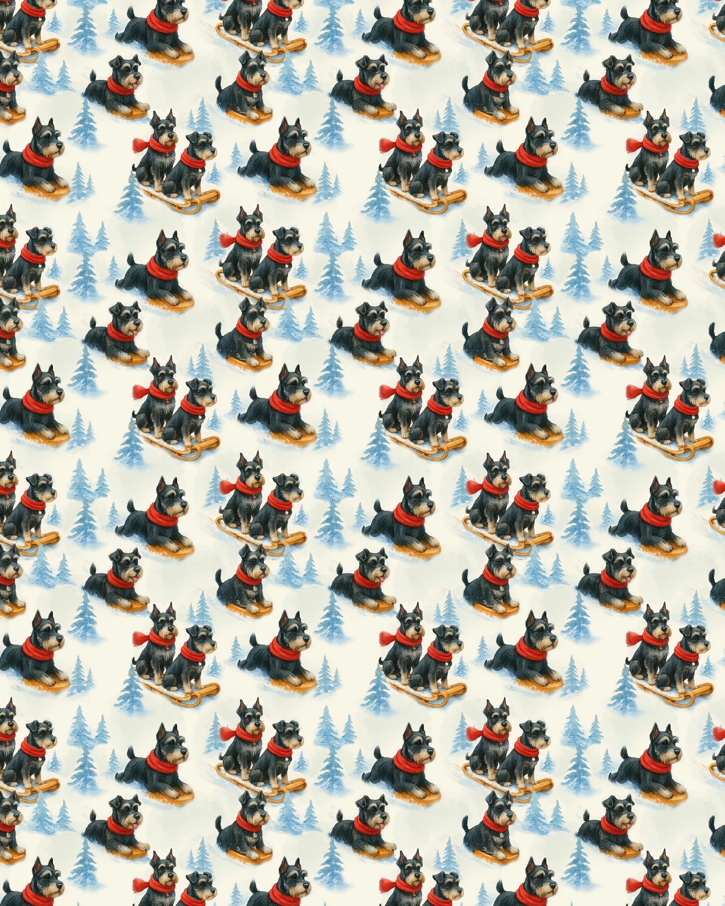 Snowy Trails, Schnauzer Tales Sherpa Blanket