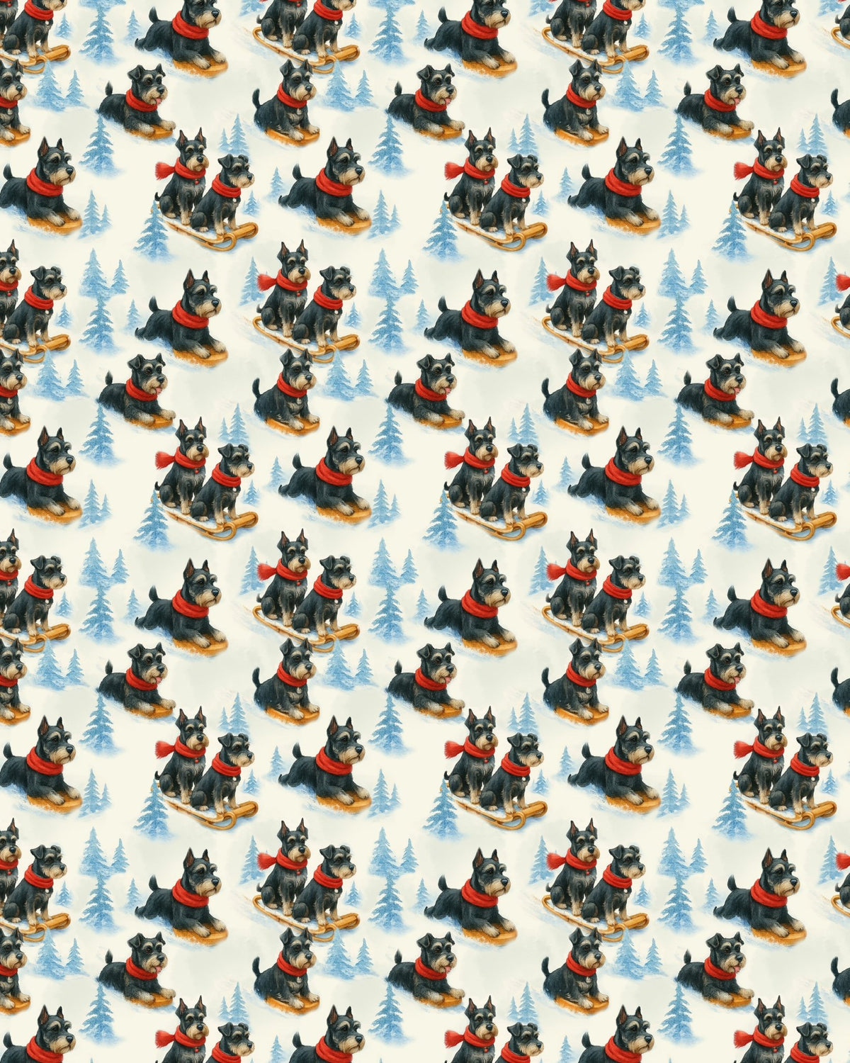 Snowy Trails, Schnauzer Tales Sherpa Blanket - London Penny Gift Wrap