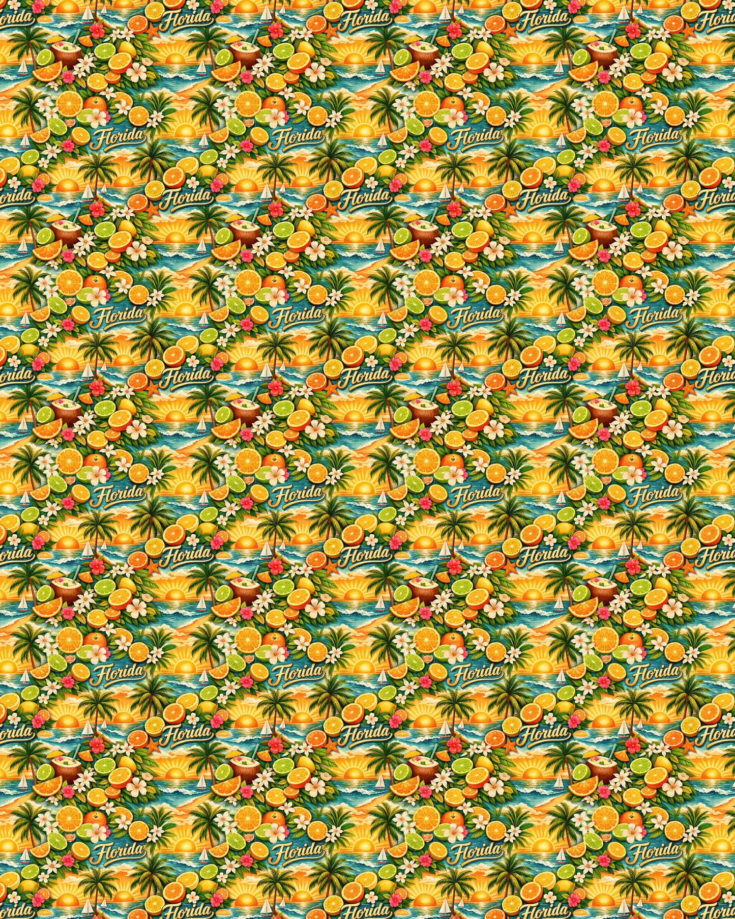 Florida Tropical Bloom Sherpa Blanket